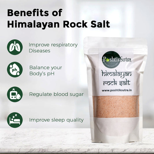 Poshtik Sutra Himalayan Rock Salt - Naturally pure crystal salt, perfect for enhancing flavour in your dishes, preservative-free.