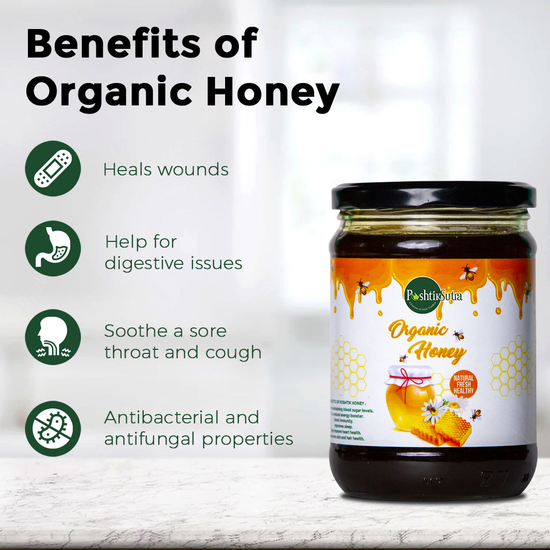 Premium natural raw honey - Unprocessed, 100% pure sweetness, thoughtfully preserved in a glass jar for superior quality