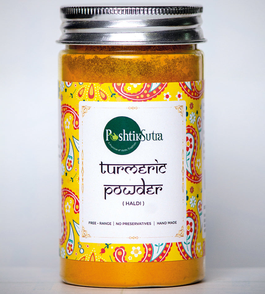 Poshtik Sutra Turmeric Powder - Premium Handcrafted Spice, Preservative-Free for Healthy and Flavorful Cooking